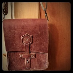 Leather messenger bag